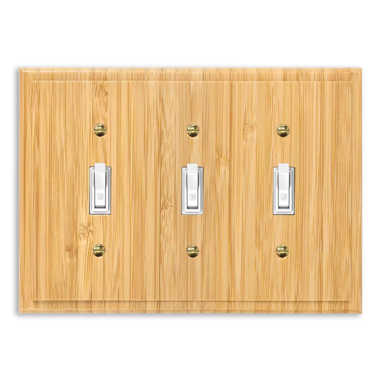 Solid Wood Triple Toggle Light Switch Plate 4.8" X6.8" Wall Plate Bamboo Light Switch Cover Quality Raw Wooden Switch Plate Covers Decorative