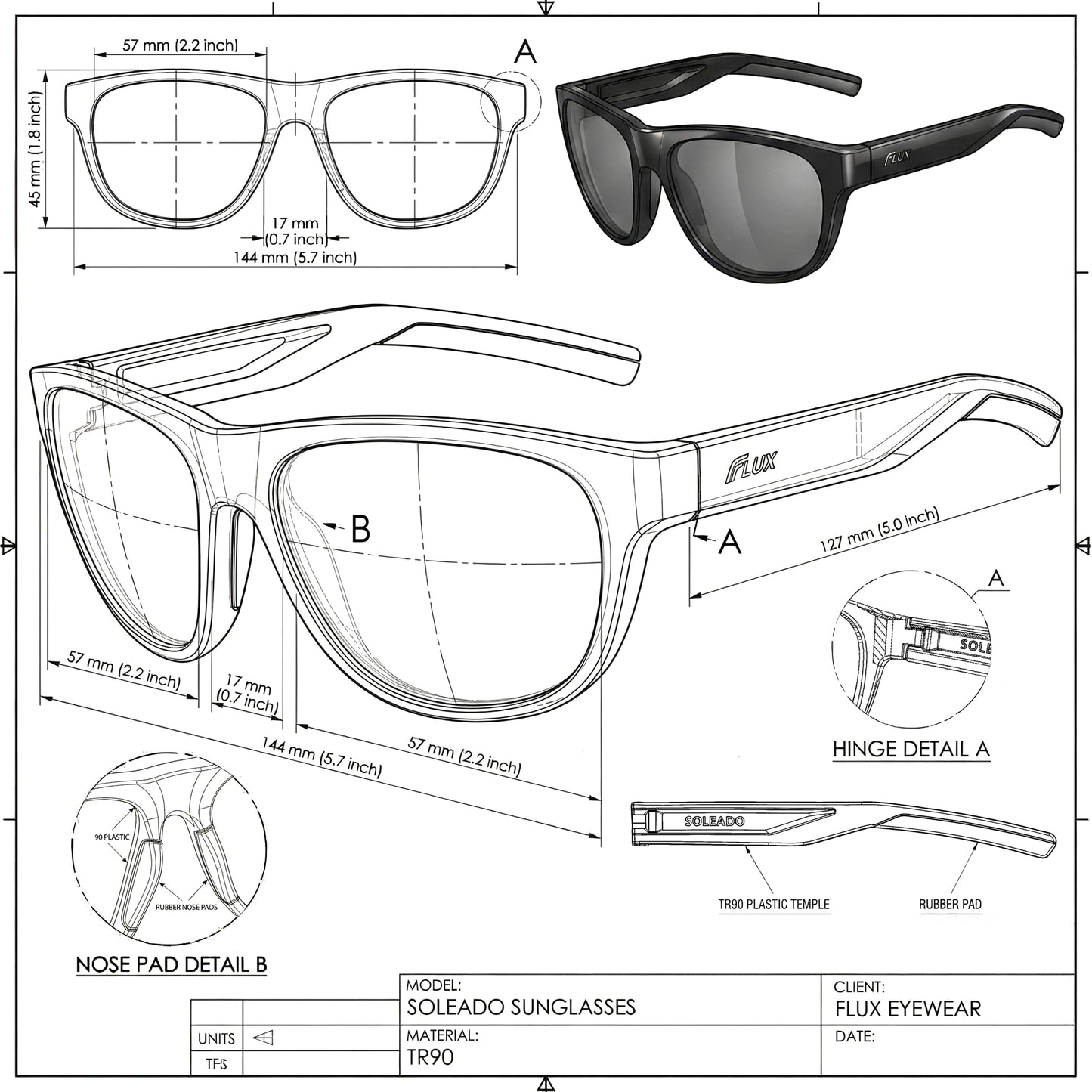 Flux Soleado Polarized Sunglasses for Men, Durable TR90 Frame, Secure Non-Slip Fit