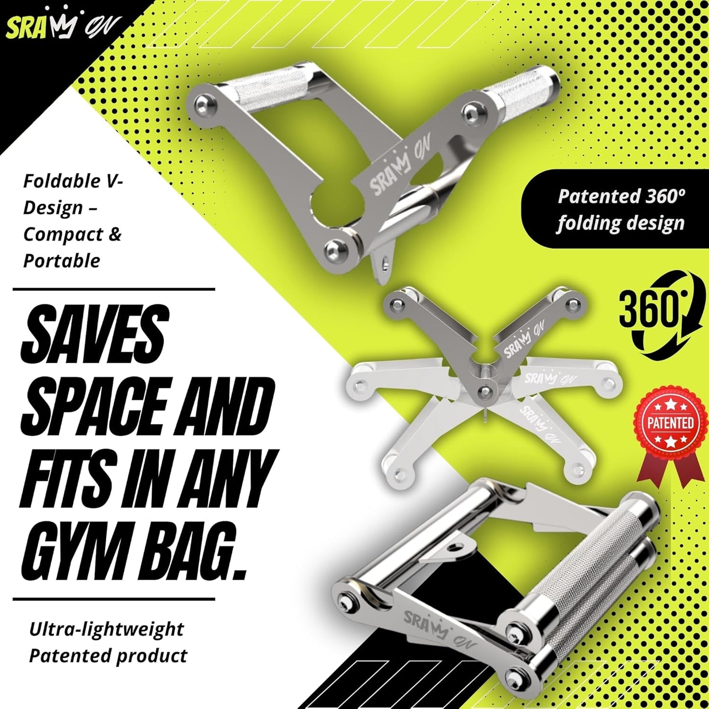 V Bar Attachment | Landmine Handle & T Bar Row Attachment - Durable Steel, USA Patented