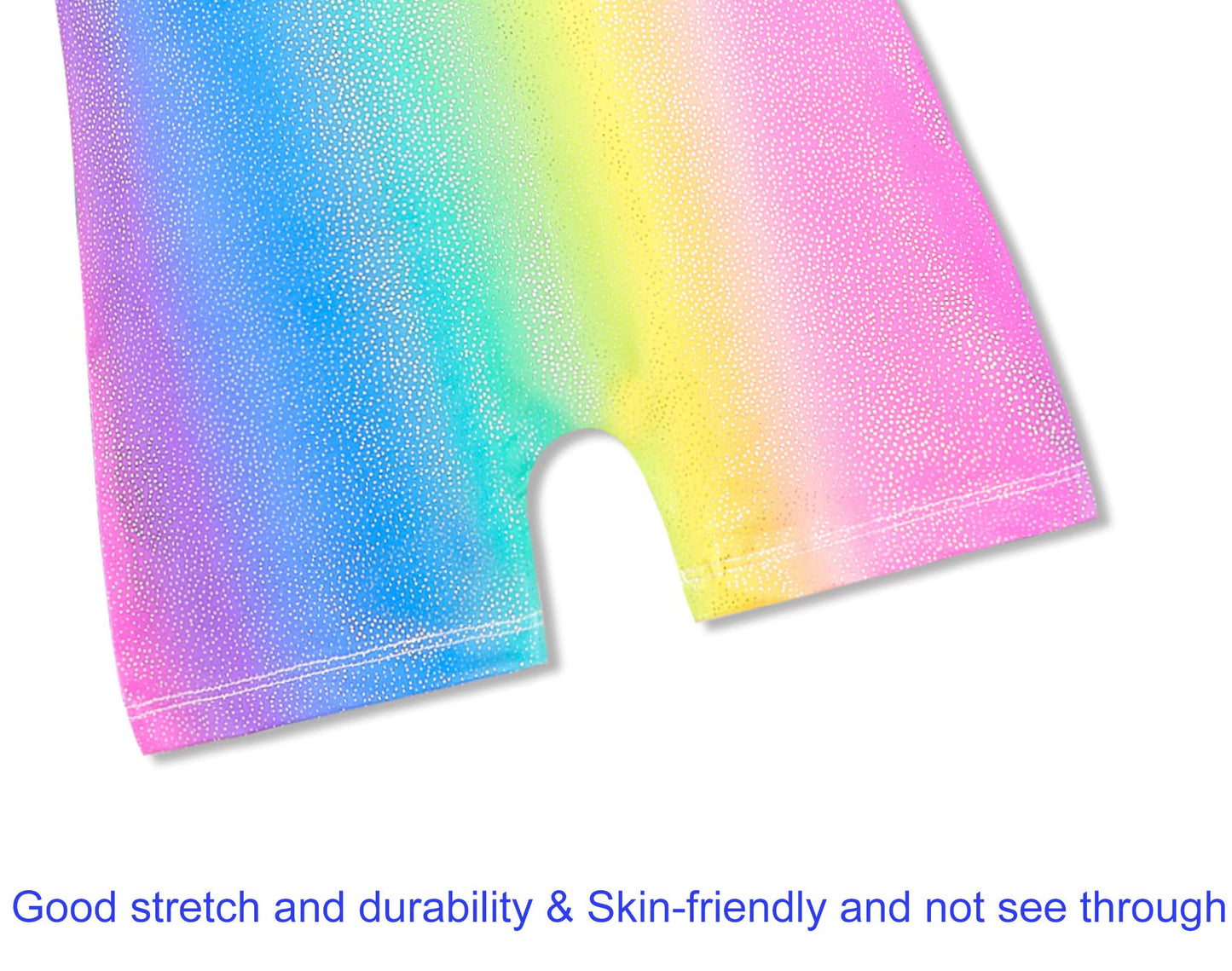 Domusgo Toddler Leotard for Girls Gymnastics Size 2t 3t Shiny Colorful Stripe Sleeveless Biketards