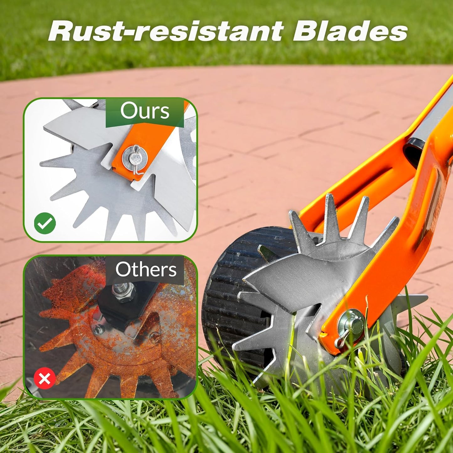 Walensee Manual Lawn Edger - 69.7 Inch Adjustable Stainless Steel Tool for Grass & Weed Trimming