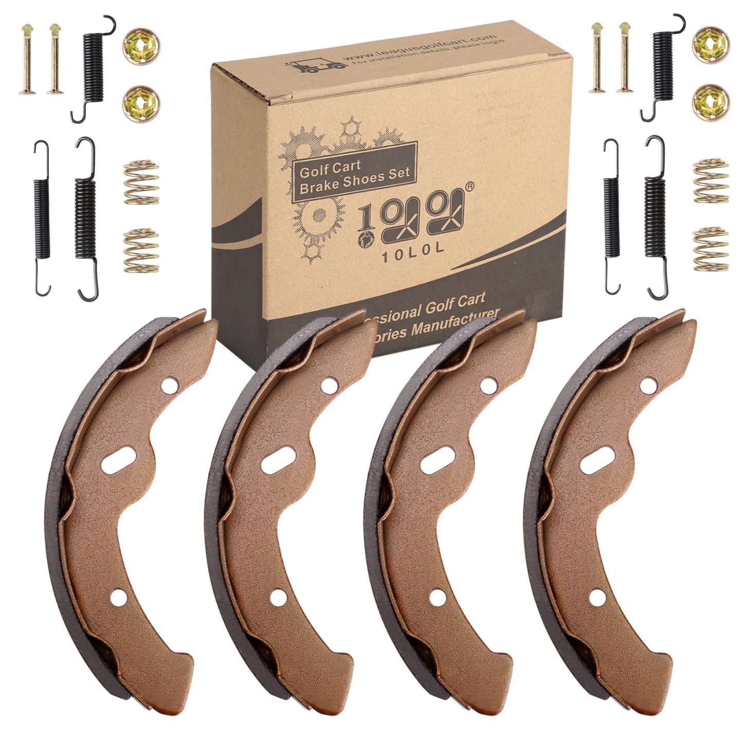 10L0L Brake Shoes for EZGO TXT 1997-2009.5, EZGO RXV Gas 2008-up, Workhorse 1996+, for Yamaha G9-G28 1994-2006 Golf Cart, Cushman Columbia Motrec Melex etc. OEM# 27943G01 70794G01 70795G01