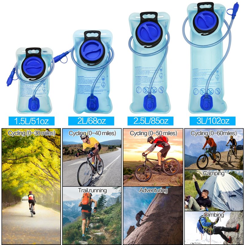 Mdvora 2L Hydration Bladder Cleaning Kit, Large Opening Water Bladder for Cycling Hiking Camping