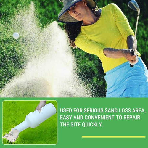 CHEOTIME Universal Golf Cart Sand Bottle, Easy Screw Top Fill, Portable Sand and Seed Divot Filler Bottle for Golf Push Carts, Engineering Plastic Golf Course Sand Dispenser, 1 Quart Capacity