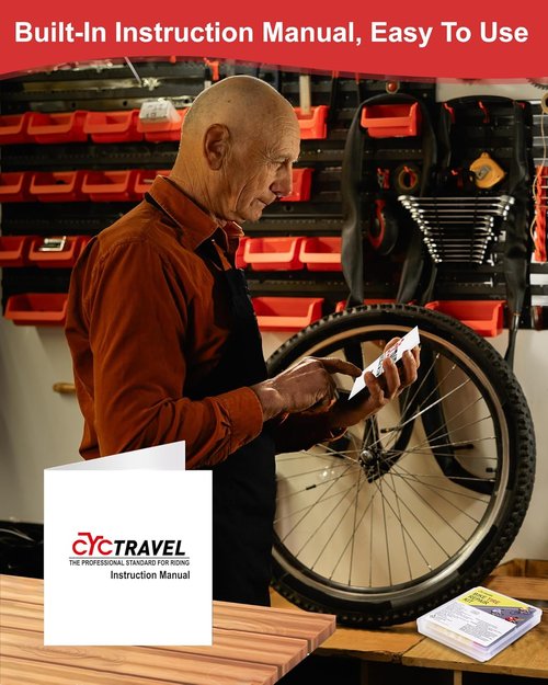 Bike Tire Repair Kit - 20 PCS Vulcanizing Patches, Metal Rasp & Tire Lever for Mountain/Road Bikes