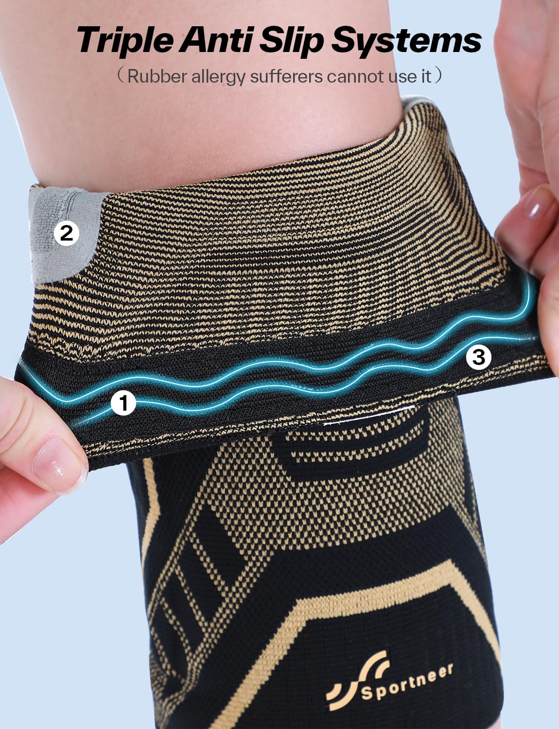 Knee Brace for Men Women Knee Compression Sleeve with Side Stabilizers