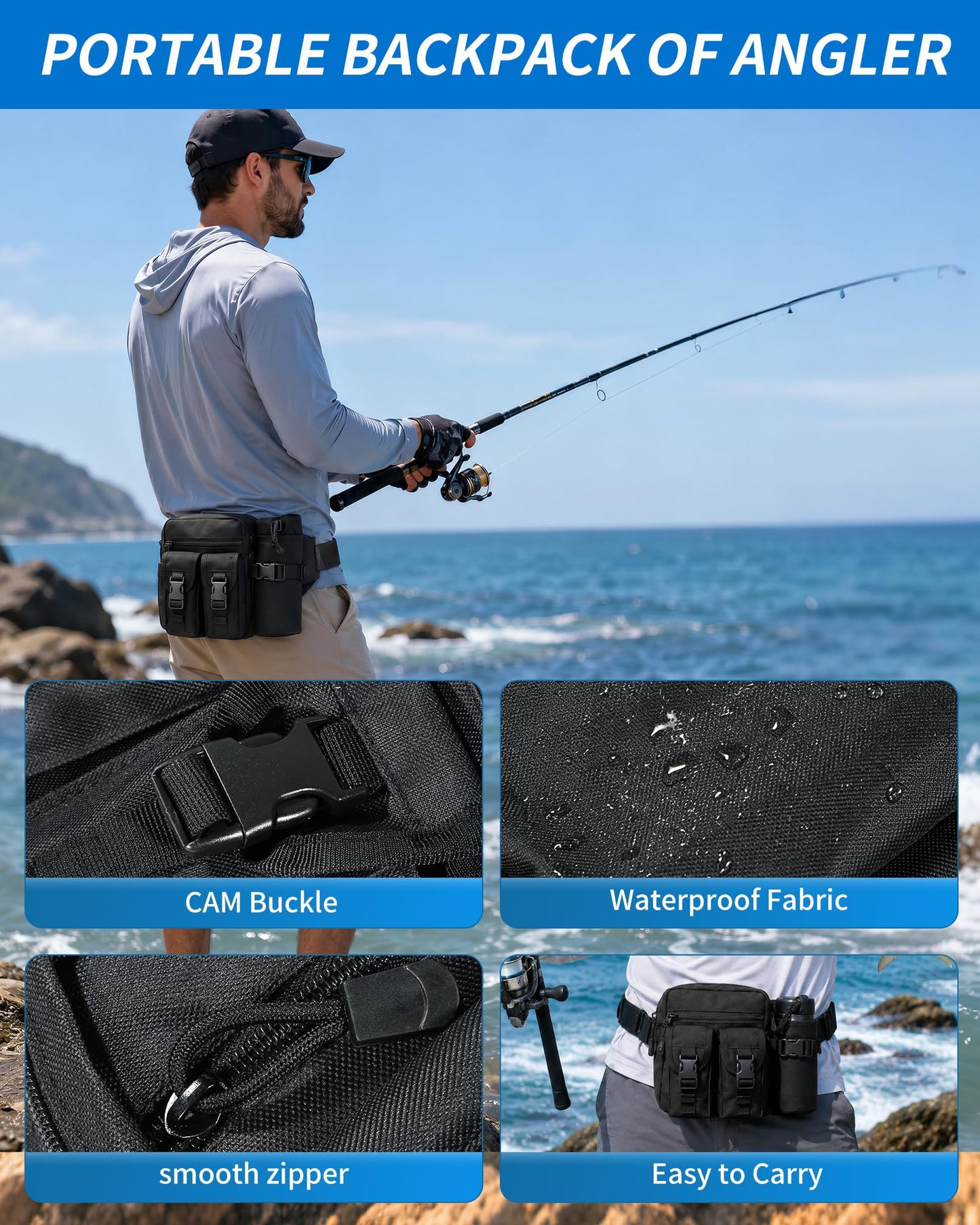 AOFUXTI Fishing Tool Kit - 112pcs Fishing Gear & Equipment, Fish Pliers, Hook Remover, Scale, Scissors, Lip Gripper, Lures