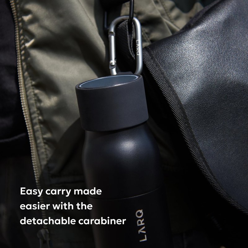 LARQ Active Loop - Black - Bump Protector for Your LARQ Cap with Easy Carry Carabiner