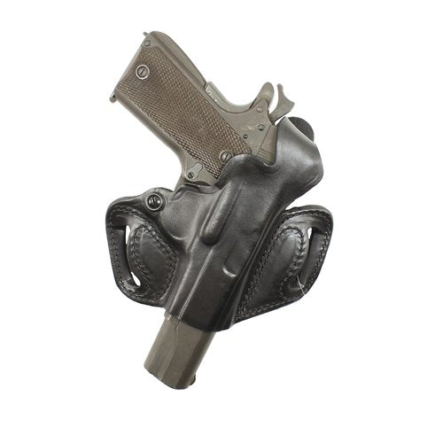DeSantis Thumb Break Mini Slide OWB Holster - Leather Holster, Made to Fit Cocked & Locked Standard 1911 3""-5"" Models from COLT, S&W, SIG SAUER, Kimber, Springfield & Others - Right Hand Draw, Black