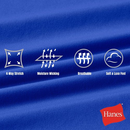 Hanes Men's Moves Performance, Athletic Moisture-Wicking Shorts with Pockets, 6”, DEEP Royal, Medium