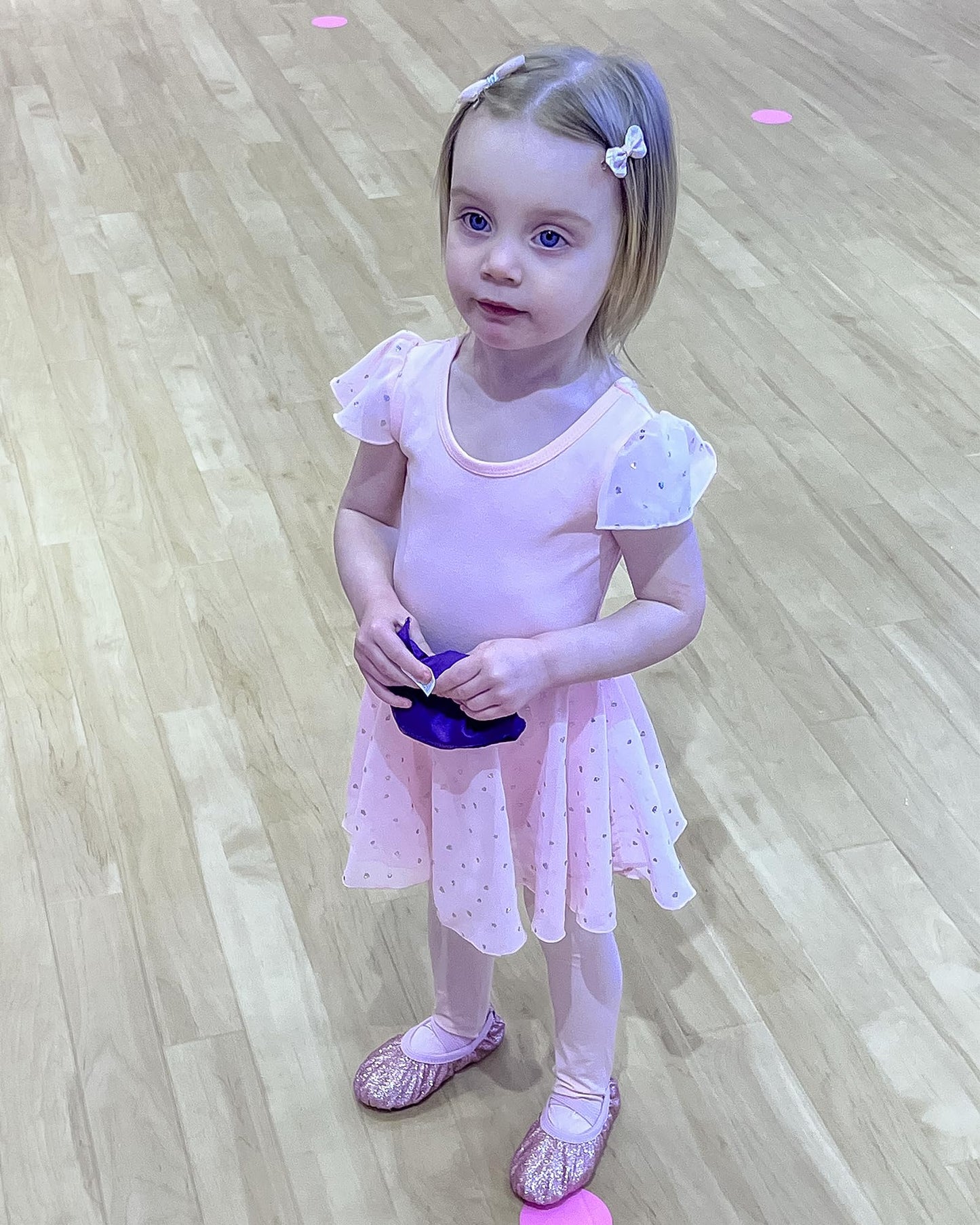 Stelle Ballet Leotards for Girls Dance Leotard with Shiny Skirt Toddler Pink Ballet Outfit Ruffle Sleeve Kids Dance Dress (Lavender,2-3T)