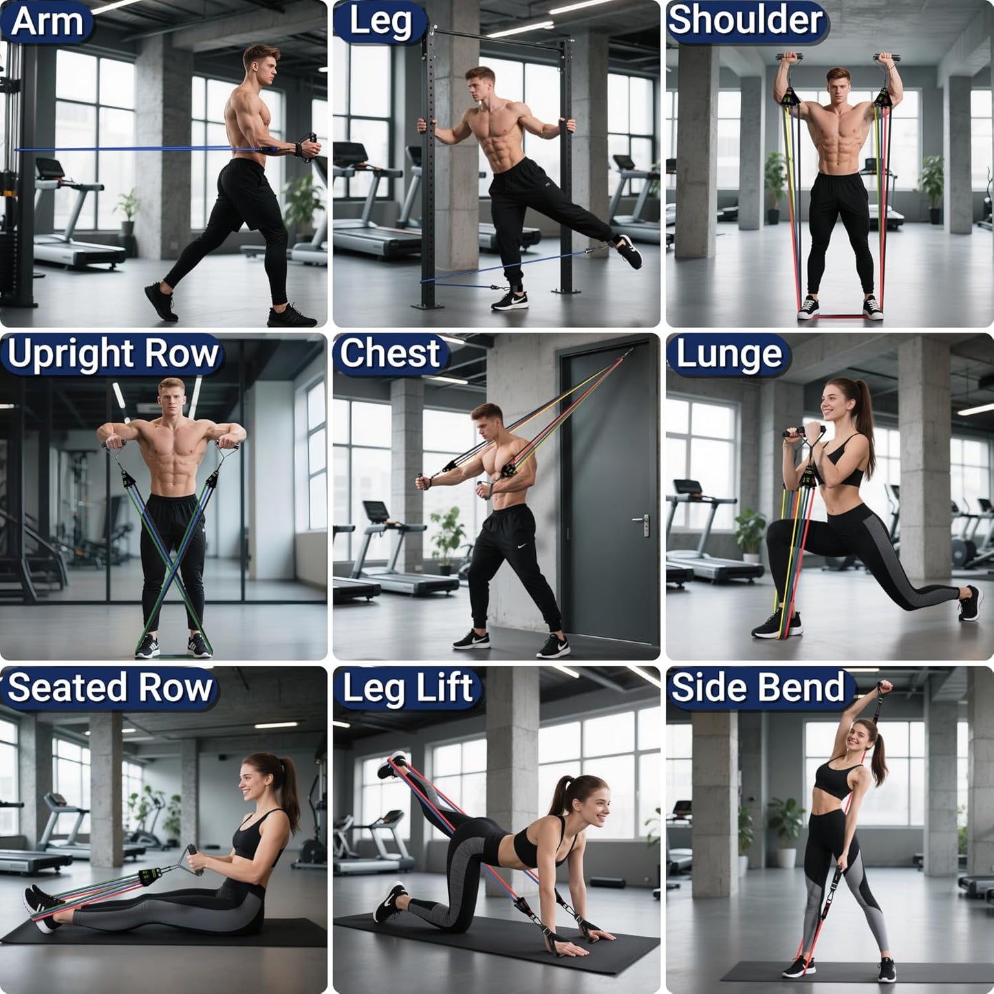Readaeer Resistance Bands - Versatile Exercise Bands with Handles for Indoor & Outdoor Workouts