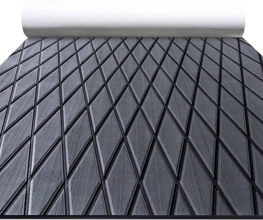 Non-Slip EVA Foam Boat Flooring Mat for Motorboats & Kayaks - 94.5''x15.7'', Dark Grey