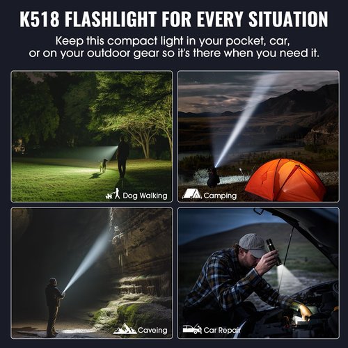 Banral Rechargeable Tactical Flashlights, High Lumens Small Mini USB-C LED Flashlight, Compact EDC Flash Light, 4 Modes&Memory Function, Waterproof Pocket Lights for Home,Camping,Emergency,Car,Hiking