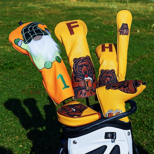 LZFAN Golf Club Head Cover Driver Headcover Wood St Patrick's Day Leprechauns Green Faceless Elderly Gnomes Irish Festival Patrick's Day Doll Golf Head Cover
