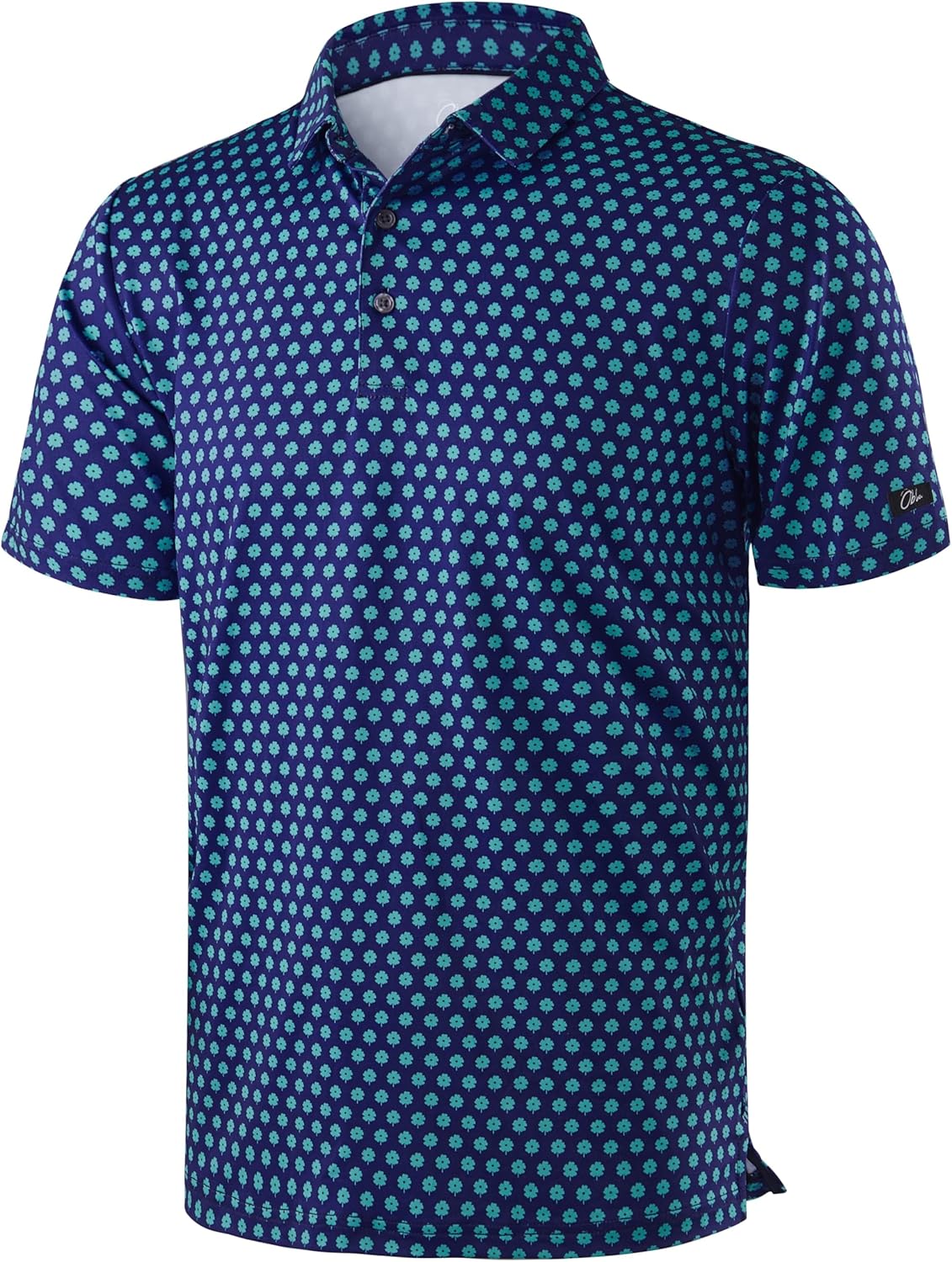 Obla Men's Golf Polo Shirt - Short Sleeve Dry Fit with Moisture-Wicking Performance | Casual Print Design