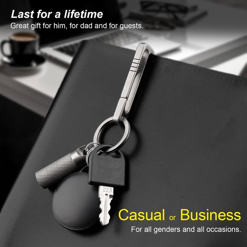 Titanium Belt Loop Key Holder Heavy Duty Quick Release Tactical Keychain Clip with Key Ring for Men and Women