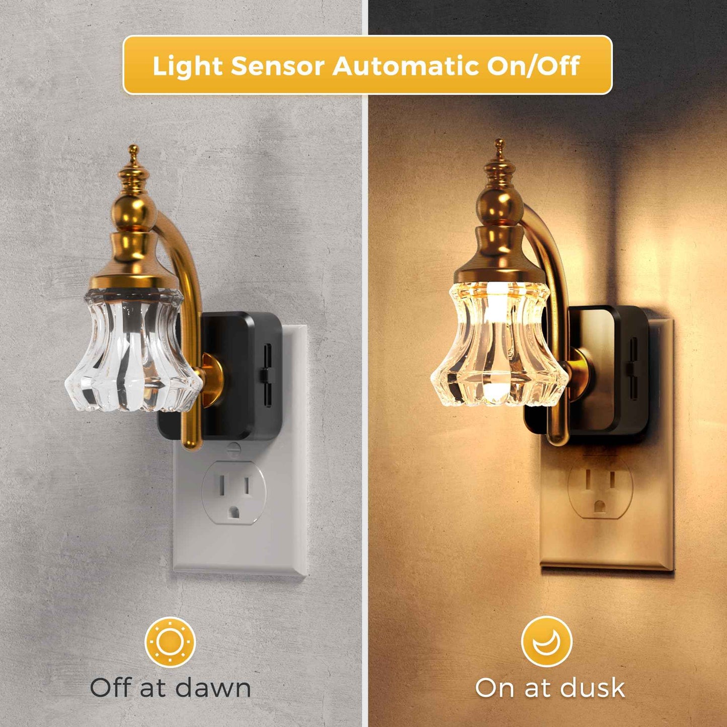 L LOHAS LED Night Lights Plug into Wall, 3000K Soft White LED, Floral Night Lights with Dusk to Dawn Sensor, 0-100lm Adjustable Brightness, for Hallway Bedroom Stairway