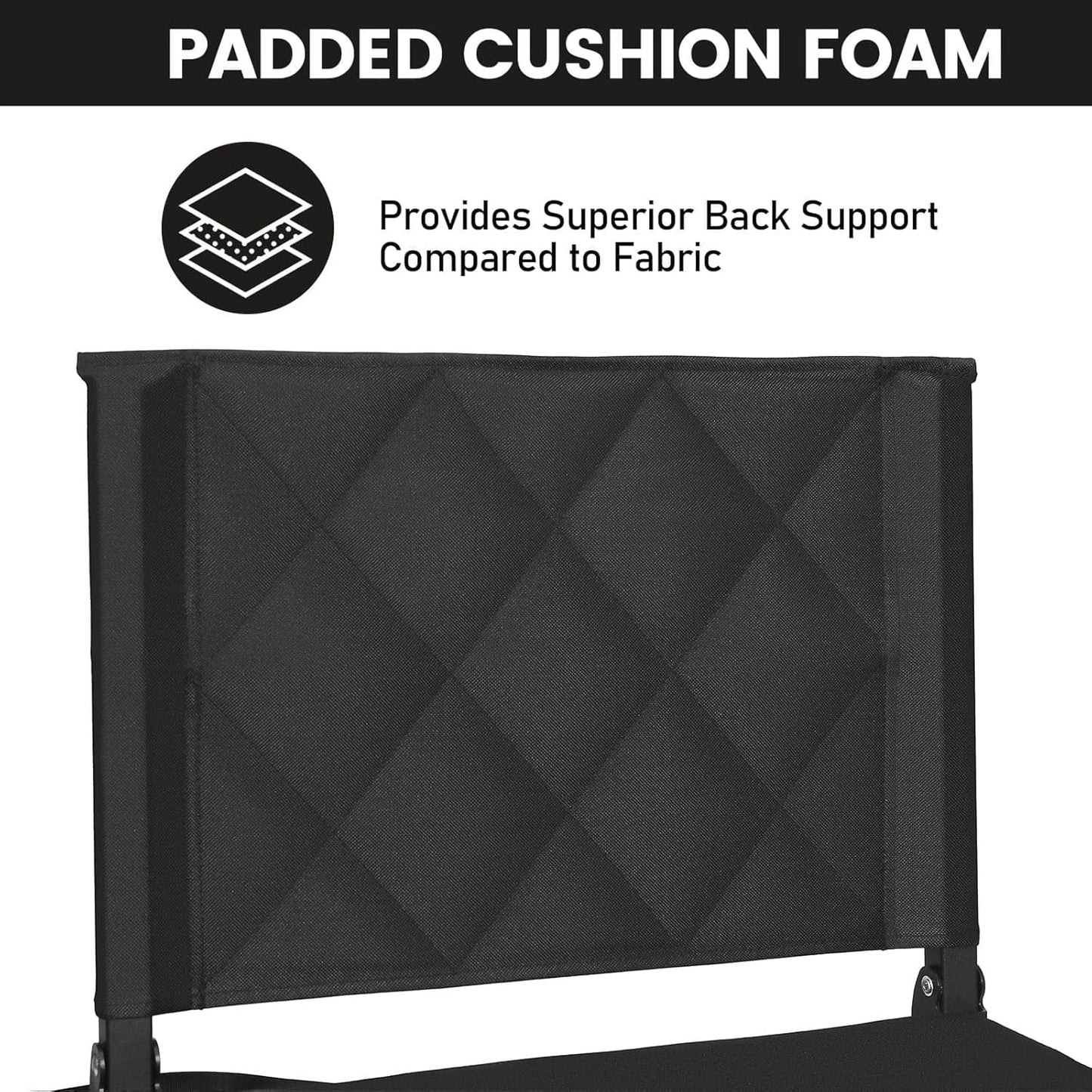 Sheenive Stadium Seats - Padded Bleacher Chair with Back Support & Shoulder Strap | Portable Comfort for Sports Events