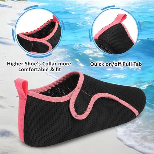 LeIsfIt Water Shoes - Quick-Dry Aqua Socks with Non-Slip Rubber Sole for Beach & Pool Activities