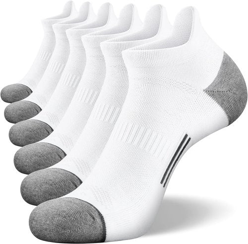 FITRELL Men's Ankle Running Socks - Cushioned Athletic Sports Socks | 6 Pack, Sizes 7-9, 9-12, 12-15