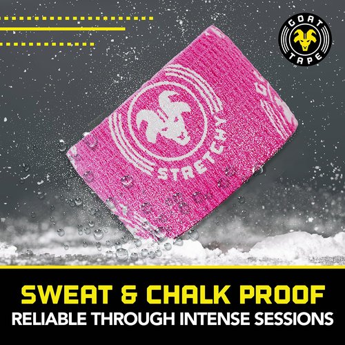 Goat Tape Super Stretchy Thumb Tape - Weightlifting Hook Grip Tape & WOD Tape for Cross Training, Gym Workout Tape, Athletic Finger Wrap - Flexes with Every Move - 15 Feet per Roll (Orange 4-Pack)