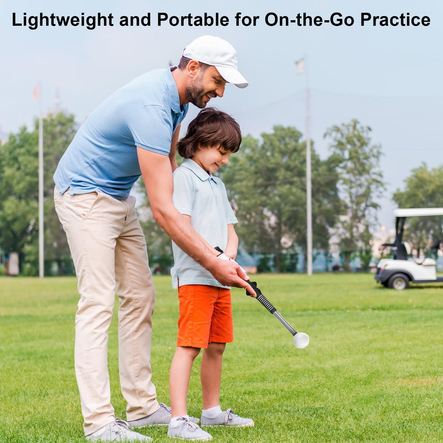 AVIKURA Retractable Golf Swing Trainer and Arm Band for Posture Correction, Right-Handed Golf Grip Training Aid for Warm-Up, Tempo, and Posture, Indoor/Outdoor Practice, Black