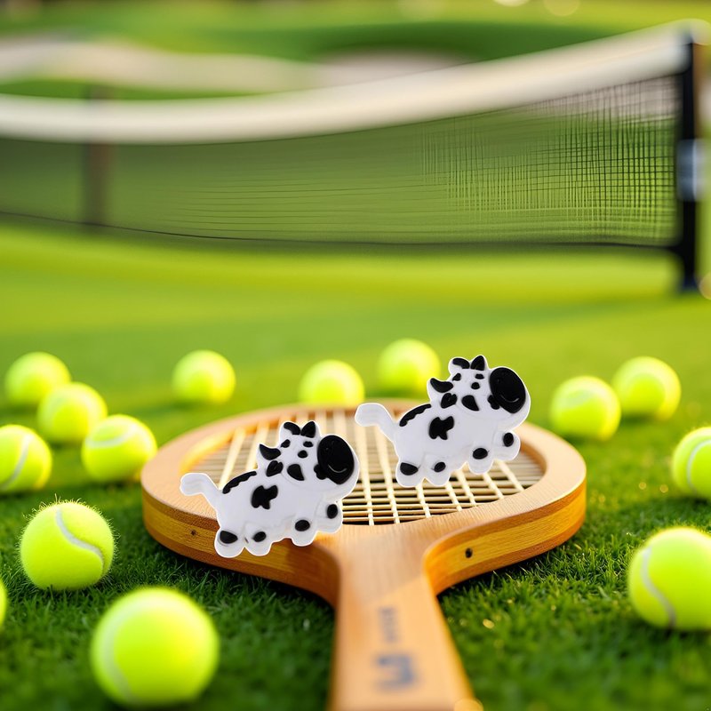 Rosojodg 2Pcs White and Black Tennis Racquet Shock Absorber Vibration Dampeners Tennis Vibration Dampeners