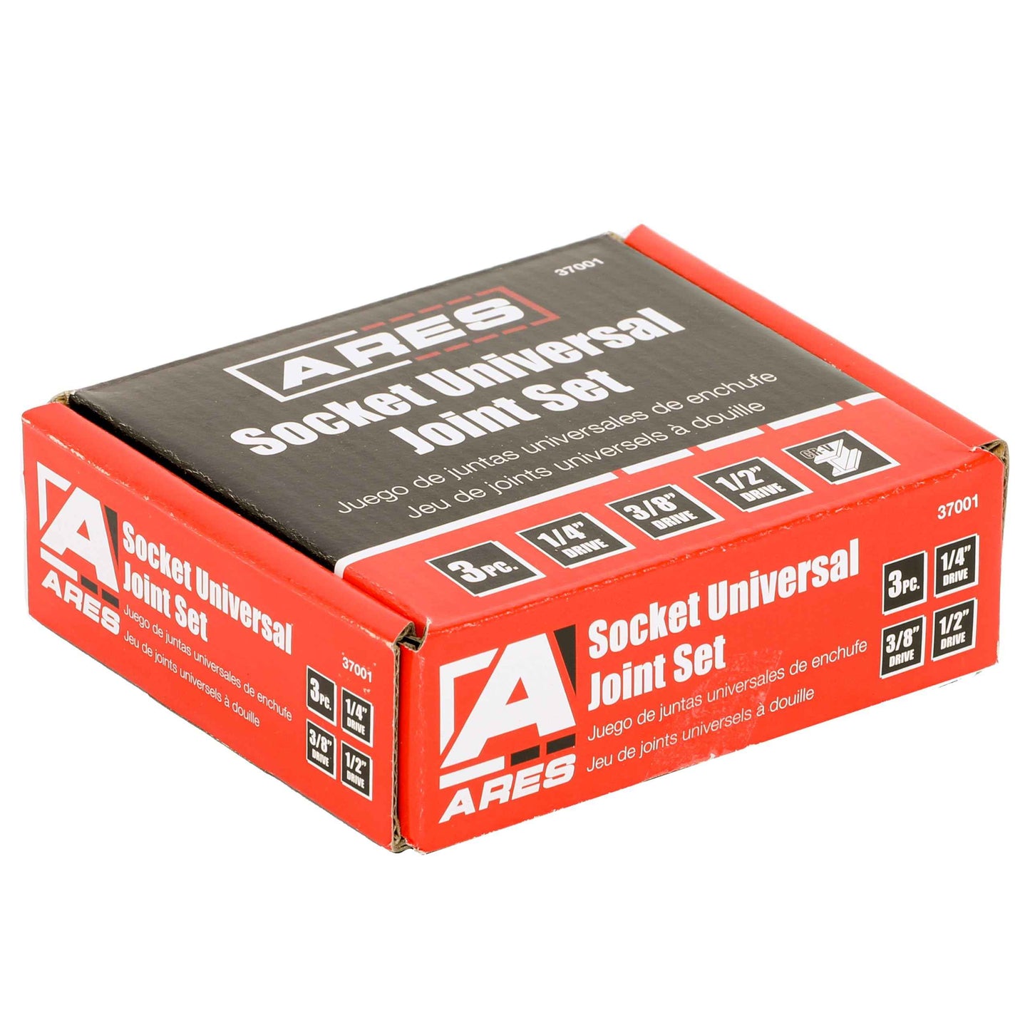 ARES 37001-3-Piece Universal Joint Socket Set - Includes 1/4-Inch, 3/8-Inch, and 1/2-Inch Drive U-Joints - EVA Foam Holder
