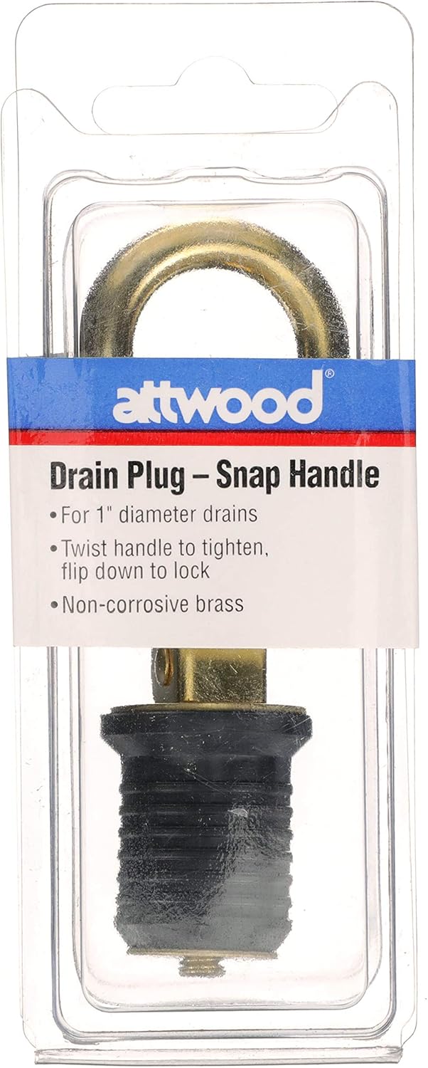 Attwood Snap-Handle Drain Plug - Durable Design for Easy Use | Perfect for Boats and Watercraft