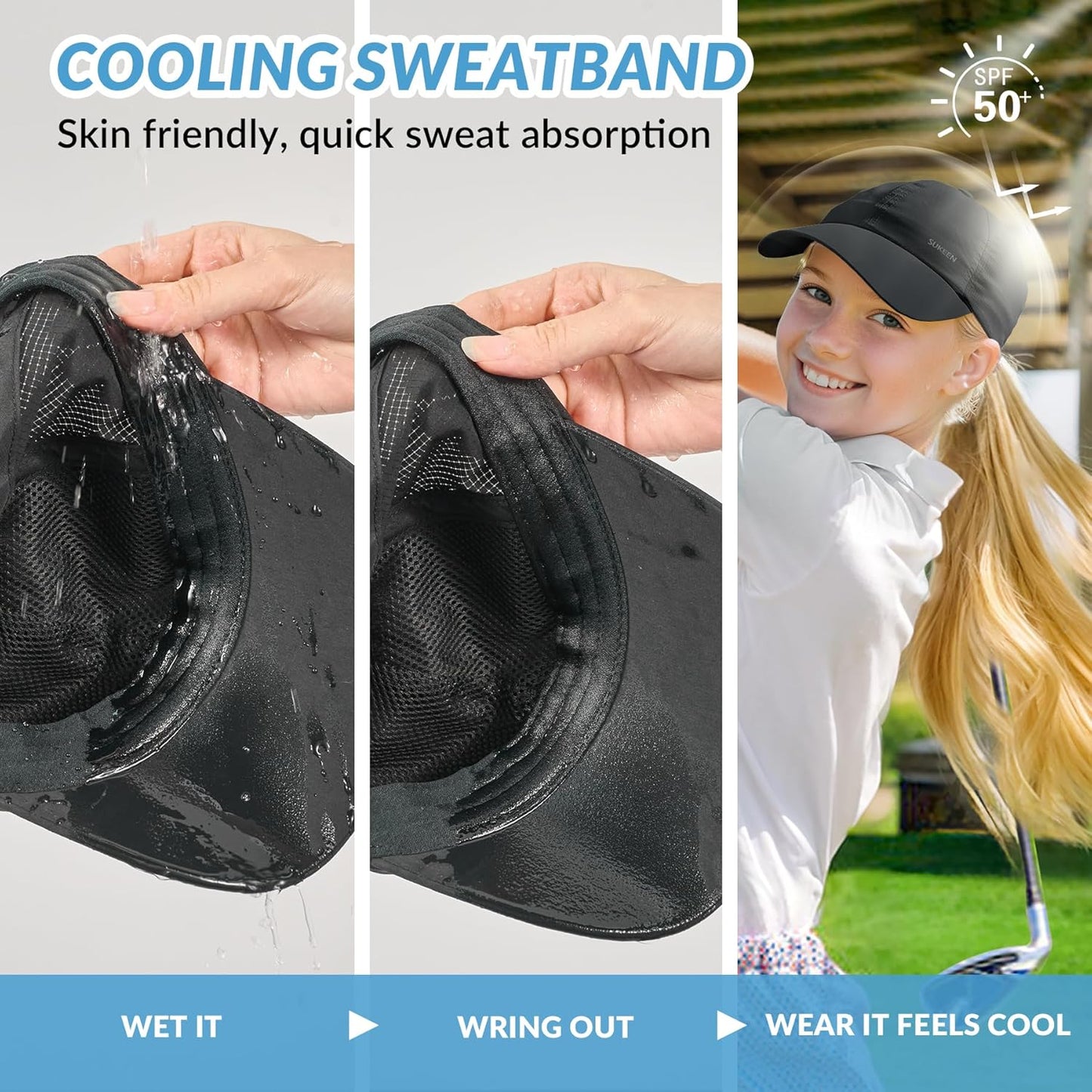 Sukeen Kids Baseball Caps - Lightweight UPF50+ Sun Hat | Quick-Dry Performance for Outdoor Fun