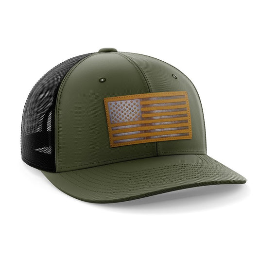 Tactical Pro Supply Trucker Hat - American Flag Hat for Men & Women | Patriotic USA Leather Patch Flag Trucker Snapback Hats