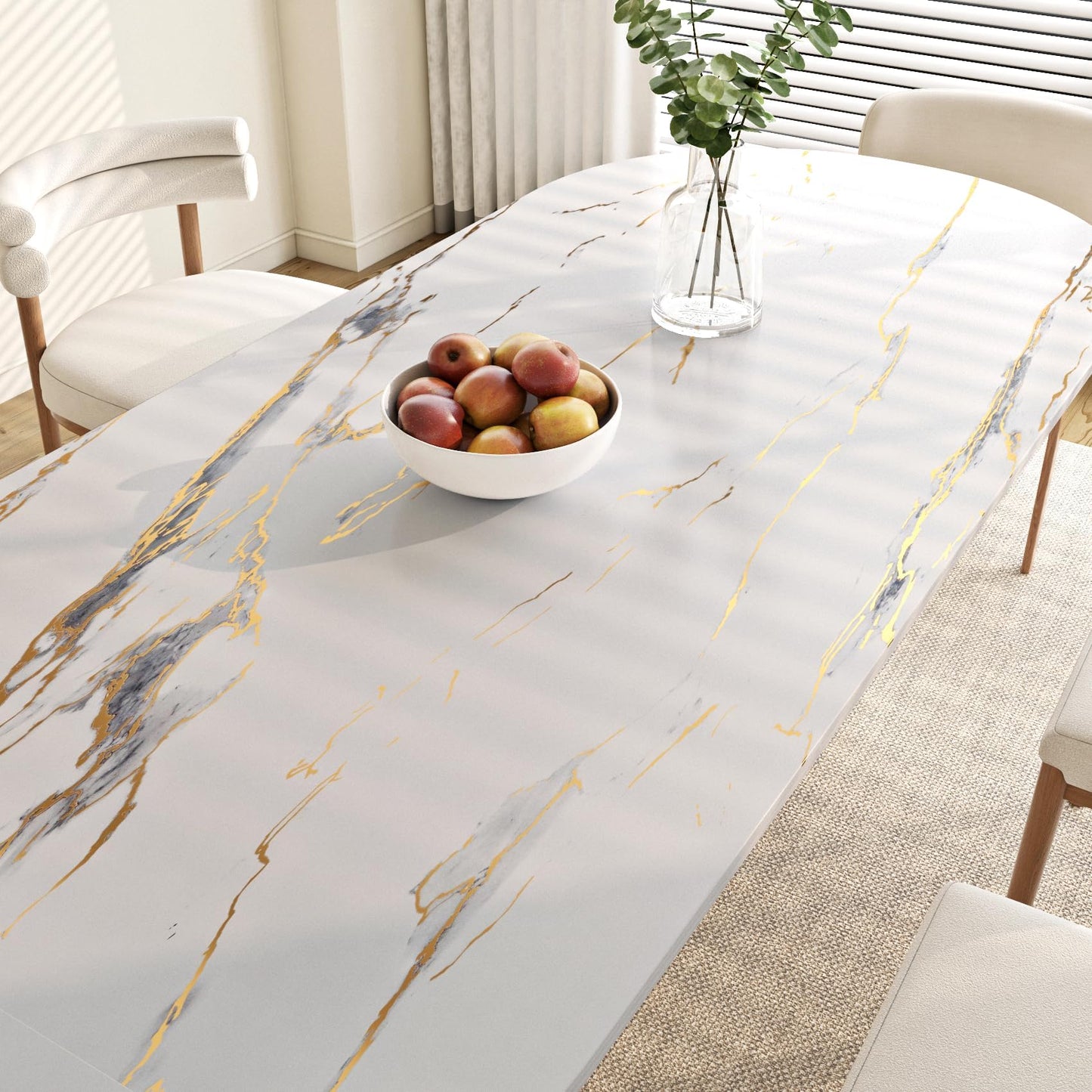 FunStick Gold White Marble Contact Paper for Countertops Peel and Stick Waterproof Marble Countertop Contact Paper Kitchen Countertop Peel and Stick Marble Wallpaper for Counter Cabinets Desk 16"x80"