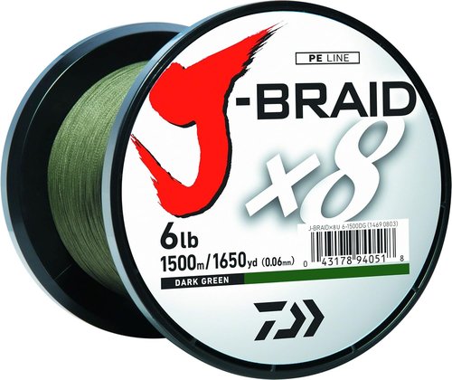 Daiwa J-Braid 150M | 8-Strand Woven Round Braid Fishing Line for Superior Strength