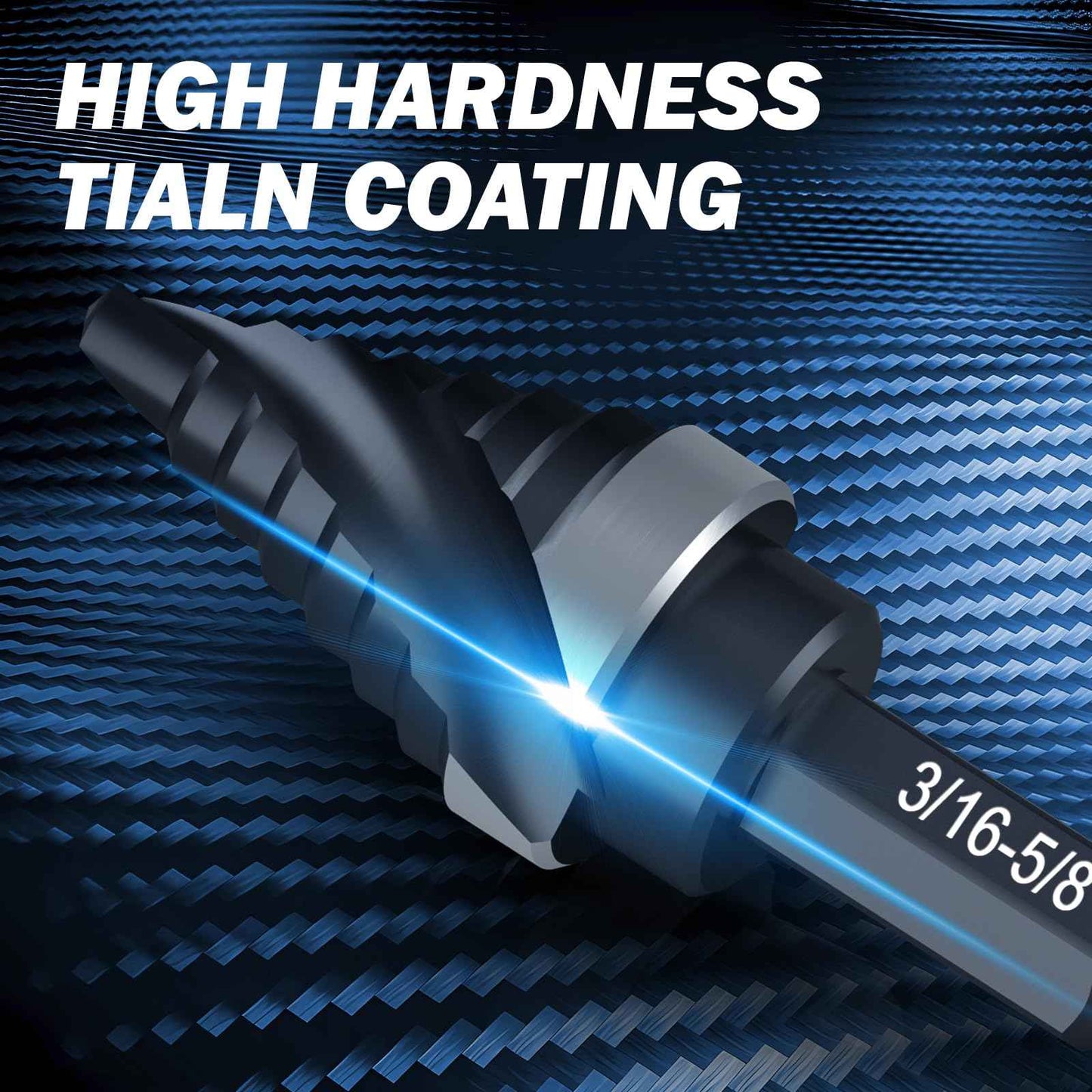 THINKWORK M35 Cobalt Spiral Flute Step Drill Bit, Single Size HSS Step Bit 5/8", Small Size EDC 1/4" Shank Step Bits for Metal, Carbon Steel, Stainless Steel, Wood, Plastic