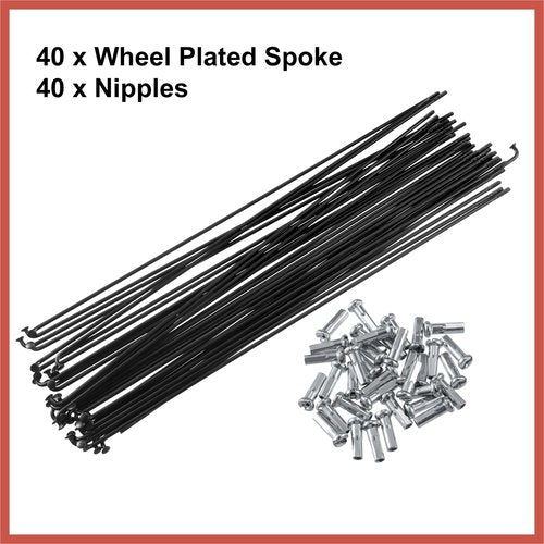 ACROPIX 40 Pcs Bicycle Steel Spokes 14G Bike Spoke 230mm Length with Nipples for Most Bicycle Car Parts