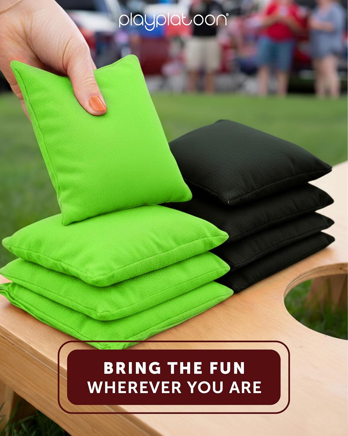 Play Platoon Cornhole Bags - Premium Weather Resistant Duckcloth | Set of 8 Regulation Size Bean Bags