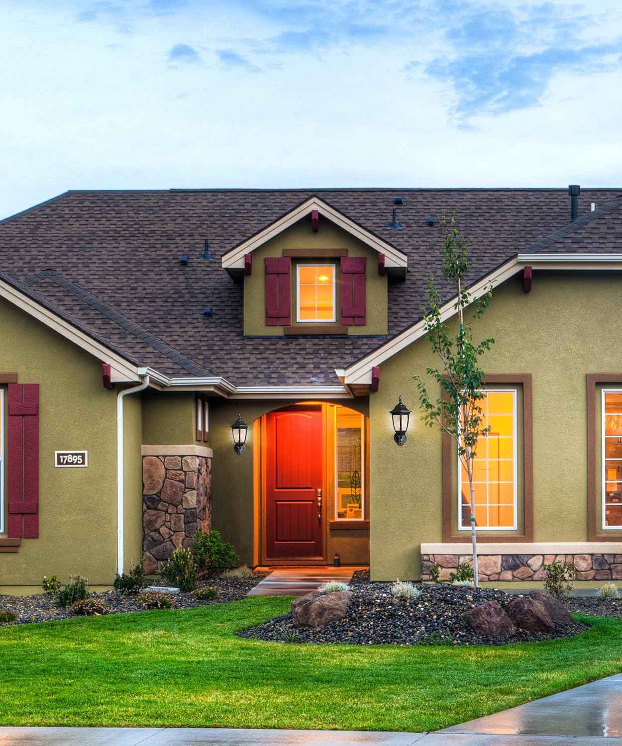 Outdoor Wall Light with Dusk to Dawn Sensor - 2-Pack LED Lanterns for Porch & Garage