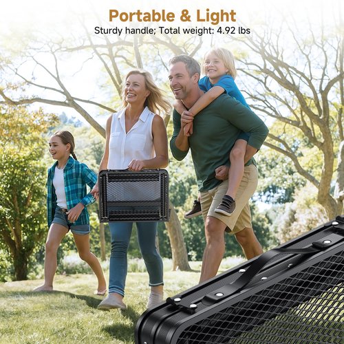 Diceaynico Folding Camping Table, 22" x 15" Picnic Table with 3 Adjustable Height Max 27.5", Matte Black Aluminum Folding Table with Handle for Party, Dining, Garden, Patio, Market