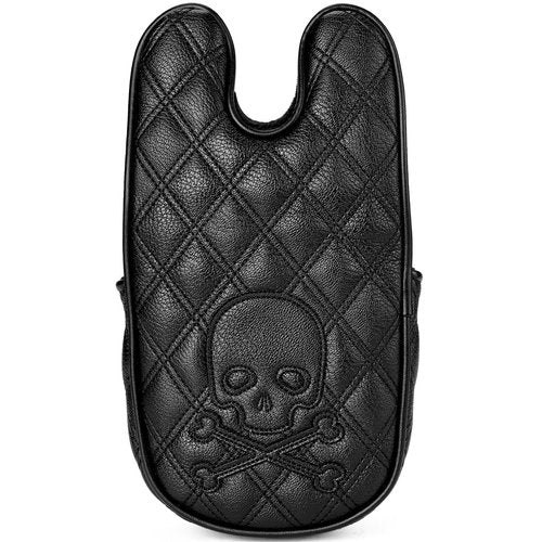 Kimpengofu Skull and Crossbones Golf Club Skeleton Mallet Putter Cover Fits for DF3 Putters Center Shaft Magnetic Closure Synthetic PU Leather Headcover (Black)