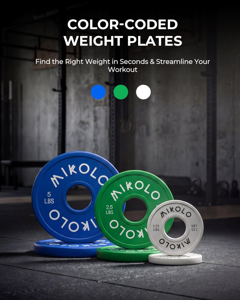 Mikolo Change Weight Plates 1.25LB 2.5LB 5LB Set Fractional Plates Set Bumper Plates for Cross Training Fit 2 Inch Barbells Strength Training Weight Plates (5LB/2.5LB/1.25LB)