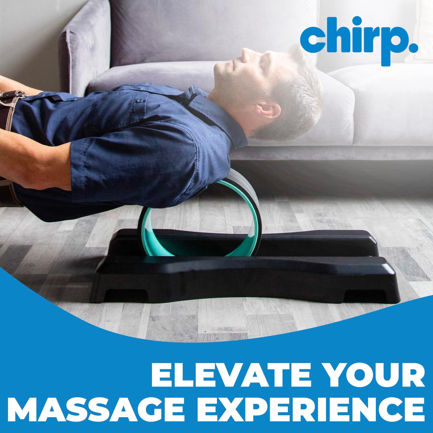 Chirp Wheel Foam Roller 3-Pack with Base for Back Pain Relief, Mint
