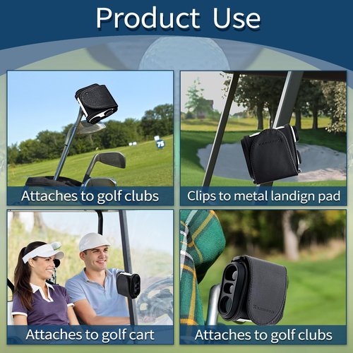 Golf Rangefinder Magnetic Strap, Magnetic Rangefinder Holder Wrap Mount for Golf Cart with Strong Magnet, Golf Accessories（Black