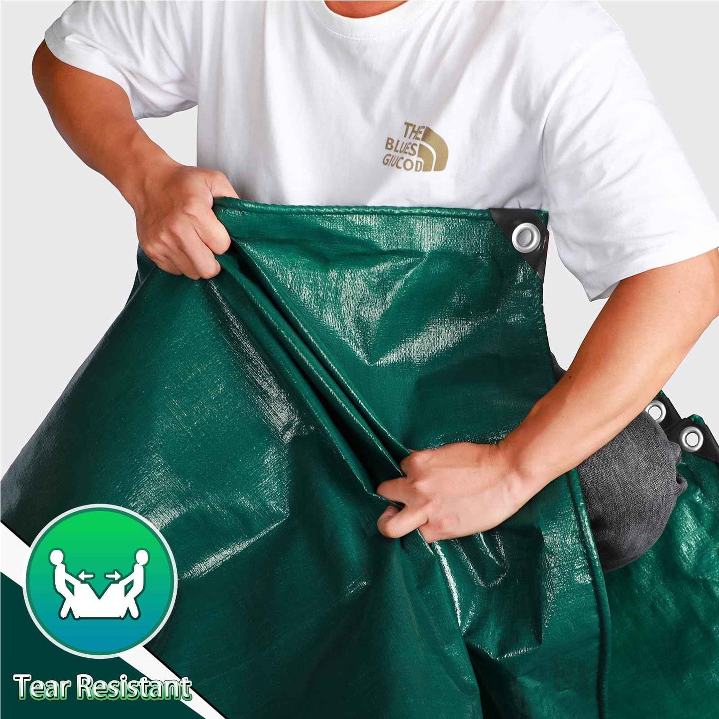 TA*RP YXCN Green Heavy Duty Tarp 20x30 Feet, 12 Mil Thick Waterproof Poly Tarps Cover UV Resistant, Rip & Tear Proof with Metal Grommets Every 20 Inche