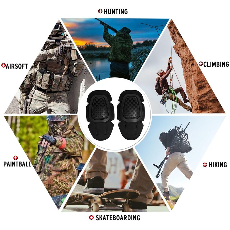 MERJAZ Tactical Knee Pads Inserts for G3 Tactical Combat Military Paintball Hunting Airsoft Pants 1 Pair Protective Gear Black