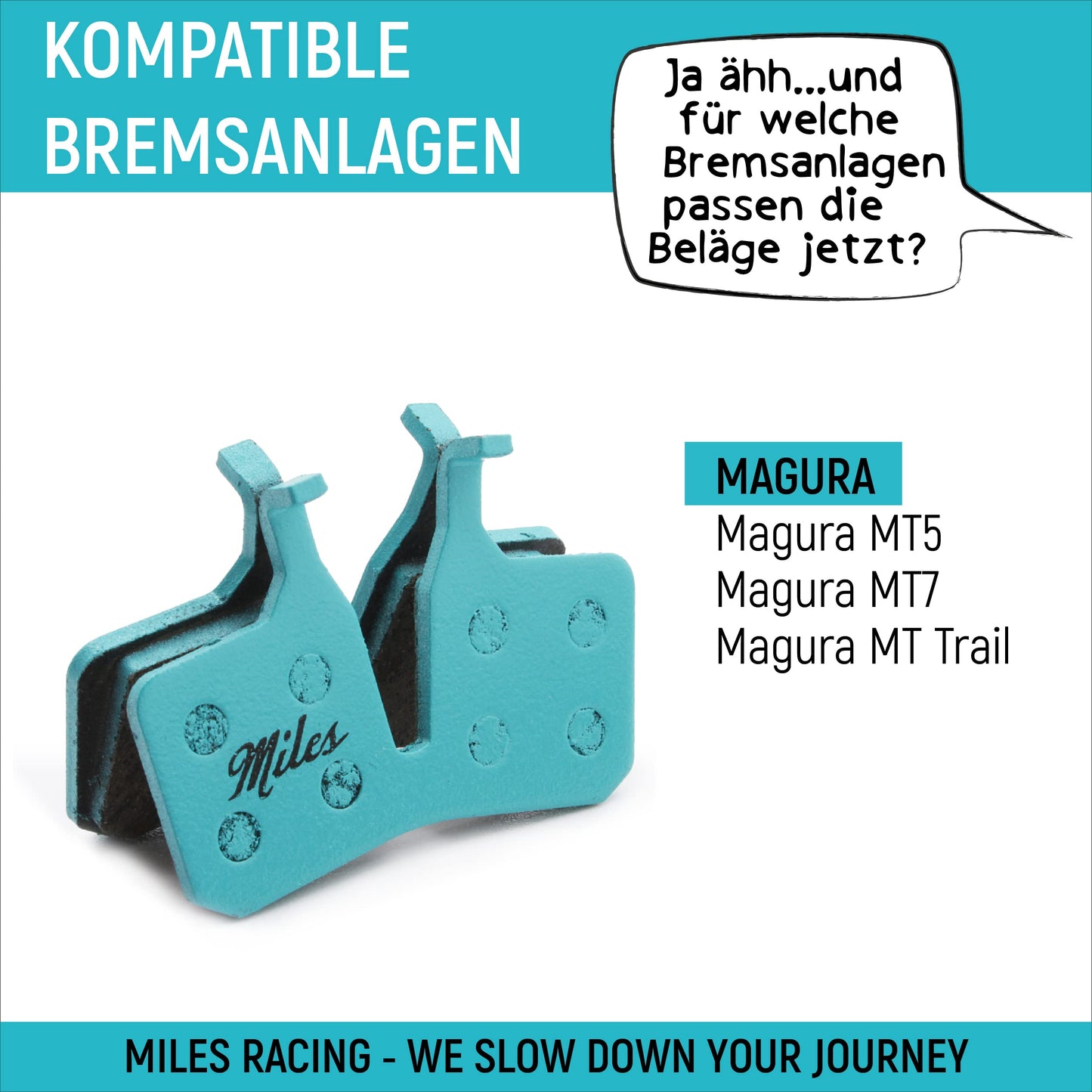 Miles Racing - Disc Brake Pads - Semi Metallic - MAGURA MT 5, MT 7, MT Trail (MI-MET-18)