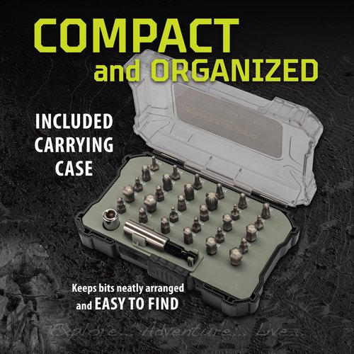 Kilimanjaro 36-Piece 1/4-Inch Drive Ball Head Bit Set – Metric, SAE & Torx Bits with Coupler & Magnetic Bit Holder – Compact Storage Case – 910539ECE