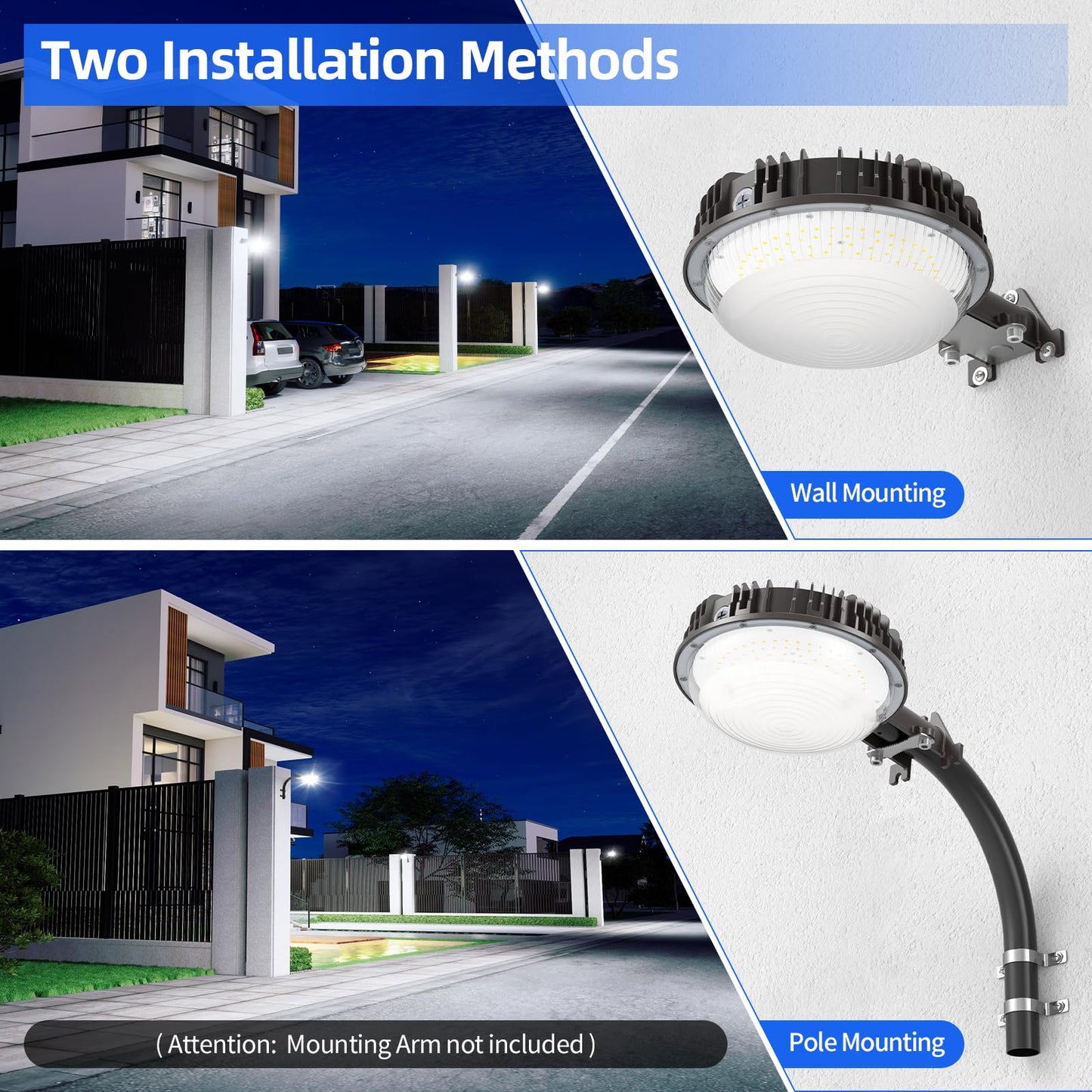 NUOGUAN 120W LED Barn Light 18000LM with Dusk to Dawn Photocell, ETL Listed, 5000K Daylight Yard Area Light, IP65 Waterproof Security Area Light for Farmhouse/Garage/Yard, AC100-277V
