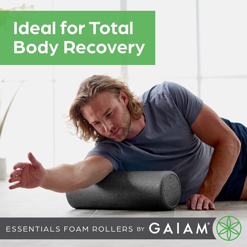 Gaiam Essentials Foam Roller - High Density Deep Tissue Massager for Back Pain Relief & Sore Muscles