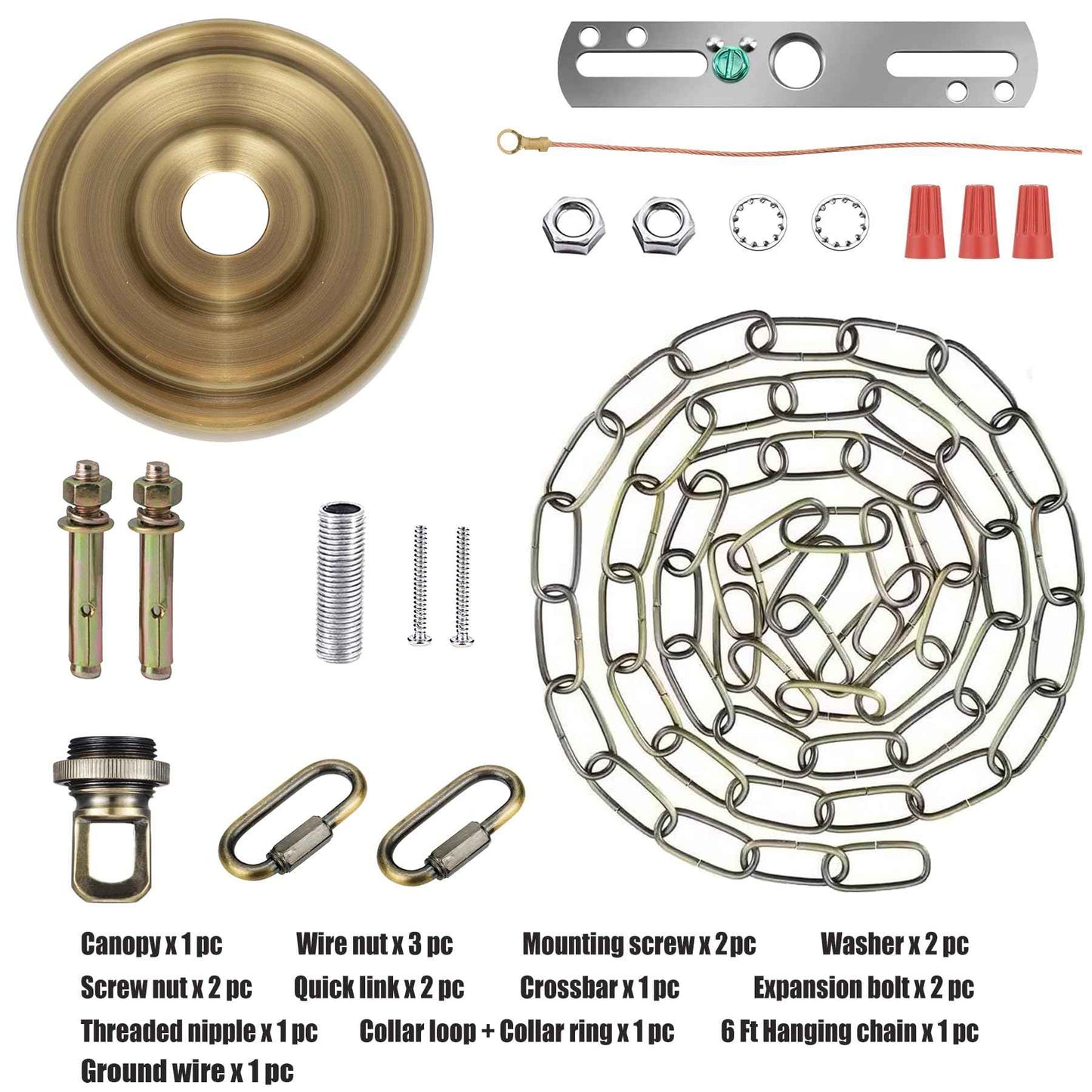 MAYOMAJO 5-5/16 Inch Light Canopy Kit with 6 Feet Hanging Chain, Heavy Duty, Replacement Cover Plate for Chandelier, Pendant Light, Swag Light, Ceiling Fan, Flower Basket or DIY Projects (Bronze)